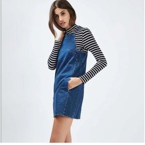 TOPSHOP Moto denim dress with pockets and zipper back